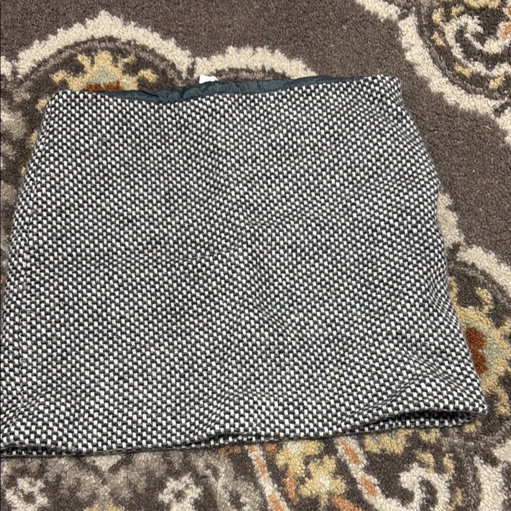 J. Crew Black and White Houndstooth Mini Skirt